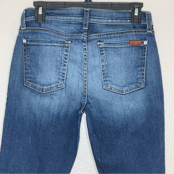 7 FOR ALL MANKIND The Ankle Skinny Mid Rise Skinny Leg Jeans Sz 28 - Picture 5 of 13